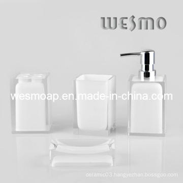 Transparent White Polyresin Bathroom Set (WBP0262D)